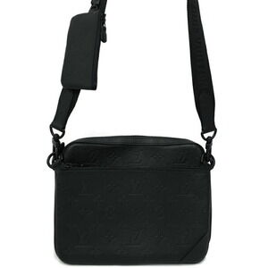 Louis Vuitton Monogram Shadow Black Trio Messenger Bag Shoulder